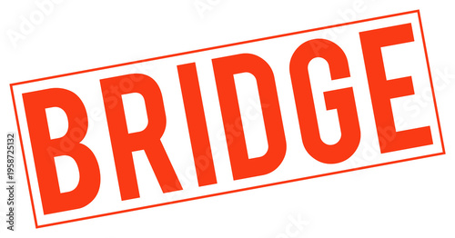 Canvastavla Red bridge stamp on transparent background