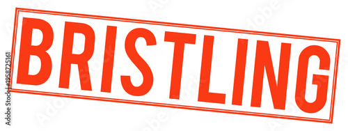 Red bristling stamp text on transparent background