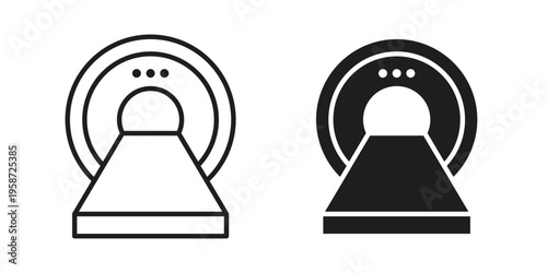 MRI icon in black stroke eps vector graphic