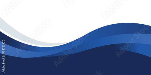 Abstract Blue Wave Background with Elegant Fluid Curves and Gradient Layers for Corporate Business Header