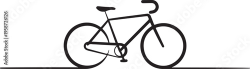 Bike vector illustration in one continuous editable line drawing style. One line draw graphic design vector