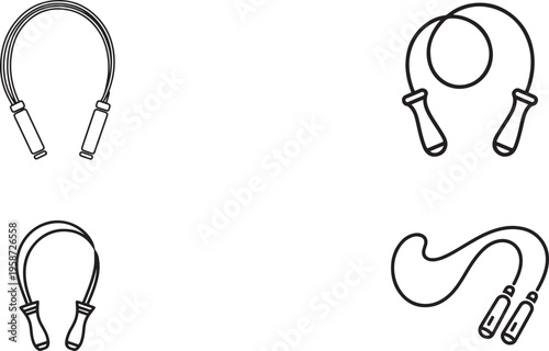 Professional Skipping Rope Vector / Line Drawing. Icon, Logo, Design, Element. One line draw graphic design vector