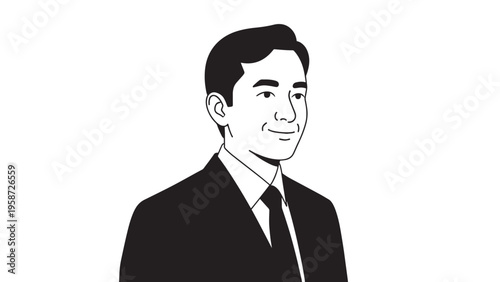 Professional Businessman Wearing Suit and Tie with Confident Expression.