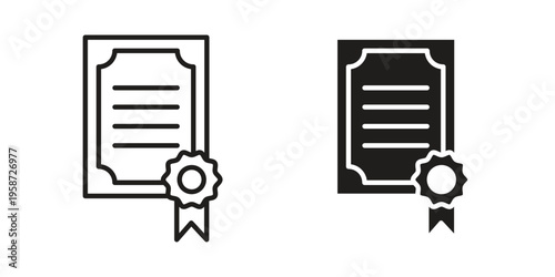Patented icon in black stroke eps vector graphic