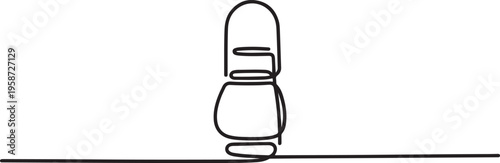 single line lantern drawing icon line art vector illustration. One line draw graphic design vector