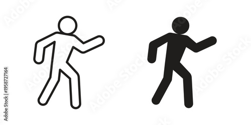 Pedestrian icon in black stroke eps vector graphic