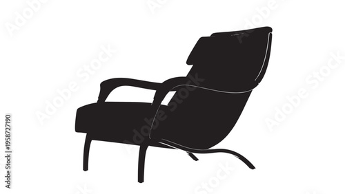 Modern black lounge chair with sleek design and comfortable cushioning.