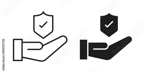Policyholder icon in black stroke eps vector graphic