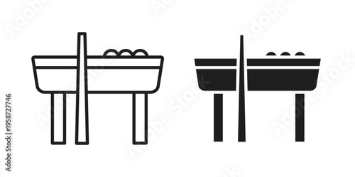 Pool table icon in black stroke eps vector graphic