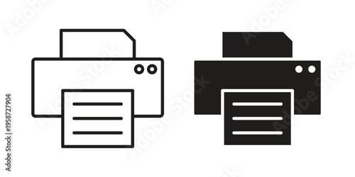 Printer icon in black stroke eps vector graphic