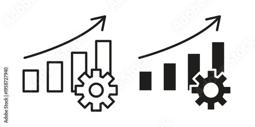 Productivity icon in black stroke eps vector graphic
