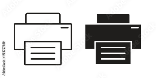 Print icon in black stroke eps vector graphic