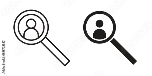 Recruitment icon in black stroke eps vector graphic