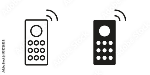Remote control icon in black stroke eps vector graphic