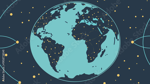 Globe, Earth, Planet, Space, Vector Illustration, Astronomy, World Map