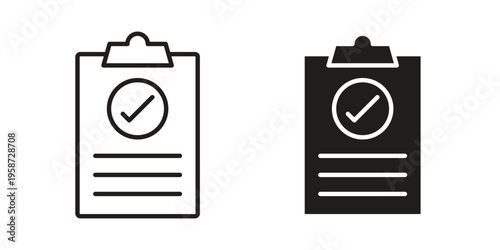 Result icon in black stroke eps vector graphic