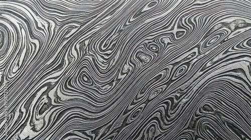 Damascus Steel Pattern Showing Wavy Layered Design