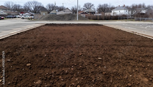 Taken layer of soil to make parking place.
