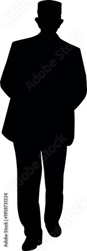 a man walking body silhouette vector