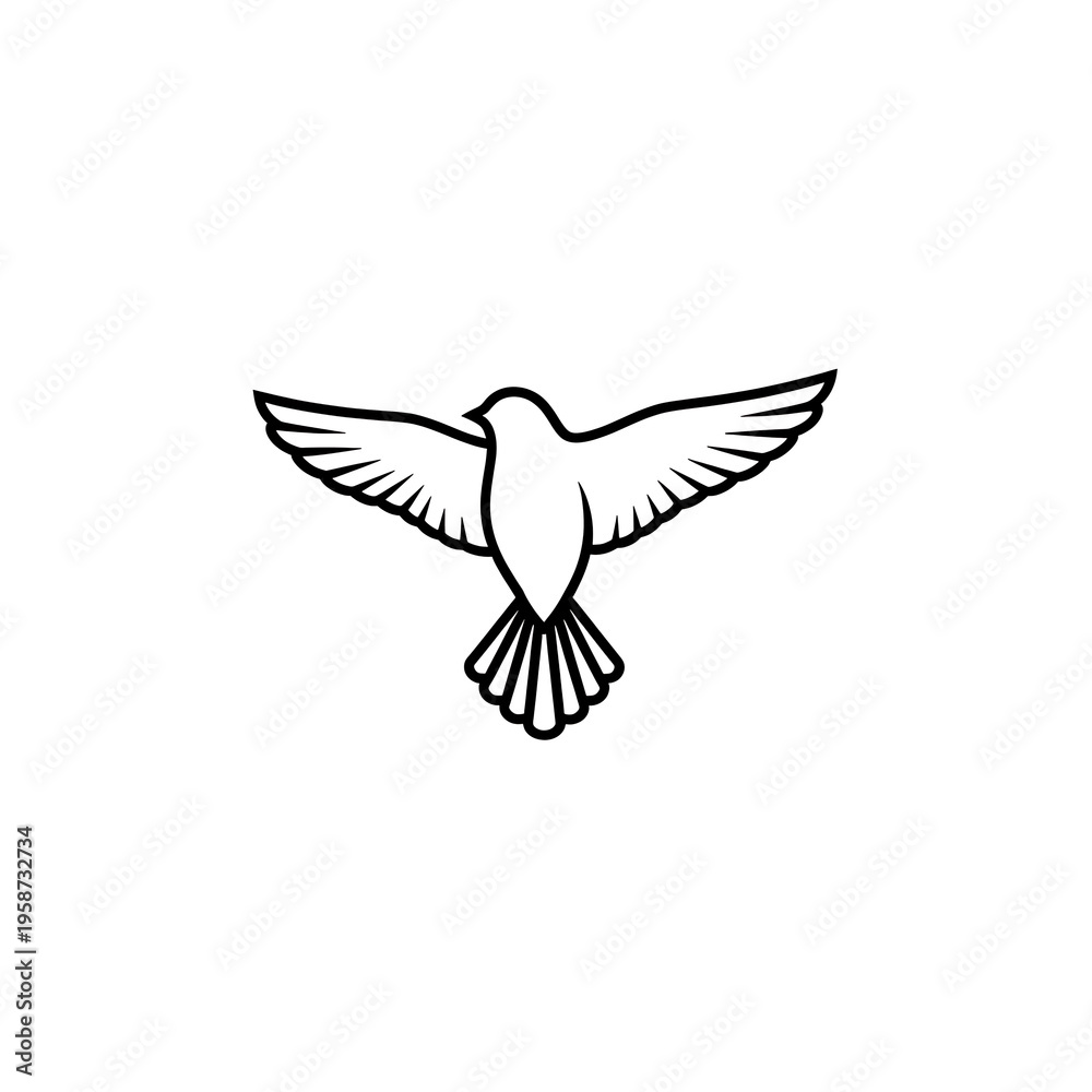 Obraz premium Minimalist black bird outline silhouette