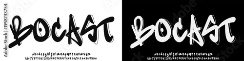 Modern Monoline Font. Graffiti Font. Creative Hand Drawn Uppercase ,Lowercase.Street Art Classic Lettering Fashion Designs Typography modern serif decorative vintage concept vector illustration