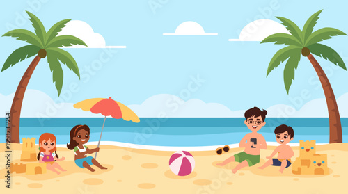 A vibrant desert landscape with abstract shapes and warm colors, evoking a sense of calmness and serenity.