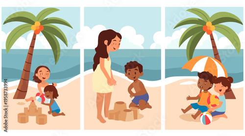 An illustration of a well in a desert landscape with a warm and serene mood, ideal for use in marketing materials or website backgrounds.