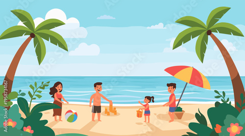 A colorful and lively digital illustration of abstract natural shapes, evoking a sense of serenity and connection to the environment.