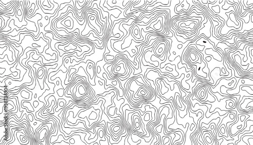 topographic black and grey wave line topo map contour modern design white background. Wavy topography geography design map, texture, line, adventure, mountain, vector illustration.
