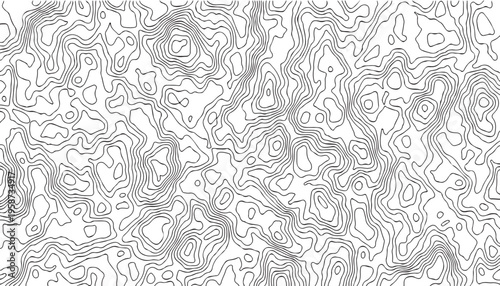 topographic black and grey wave line topo map contour modern design white background. Wavy topography geography design map, texture, line, adventure, mountain, vector illustration.