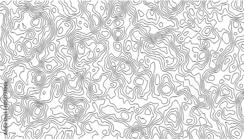 topographic black and grey wave line topo map contour modern design white background. Wavy topography geography design map, texture, line, adventure, mountain, vector illustration.