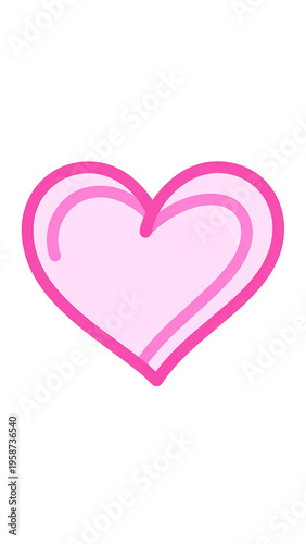Minimalist pink heart design with delicate white background and subtle shadows.