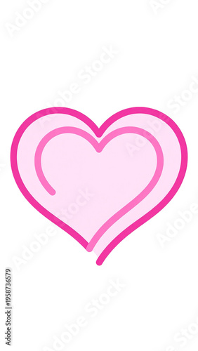 Simple white background featuring a pastel pink heart-shaped design with thin, light-colored lines and subtle shading.
