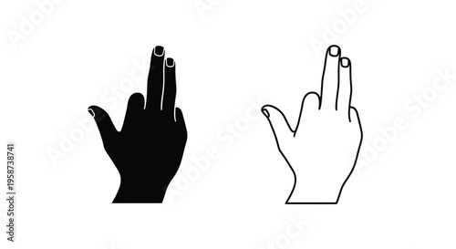 Two hands displaying opposing hand gestures in black and white