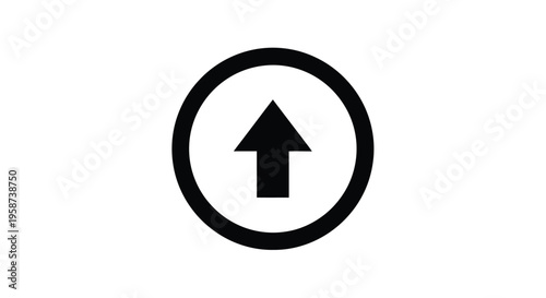 Simple black icon displaying an upward pointing arrow within a circle