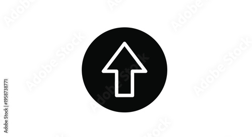 Simple black circle with a white upward pointing arrow inside