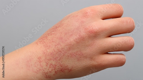 Close-up of wrist showing signs of allergic contact dermatitis reaction