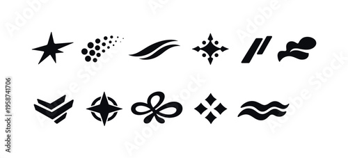 Dynamic collection of abstract shapes and symbols for creative designs