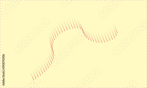 abstract dotted wave pattern with flowing line motion, minimalist red dot curve design on soft background, modern geometric dotted wave illustration