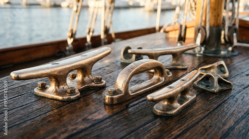 Marine Ship Cleat for Mooring Lines on Wooden Dock
