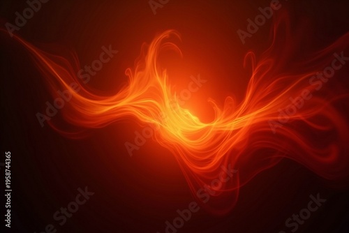 Abstract orange and red light leak on black background