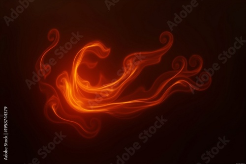 Abstract orange and red light leak on black background