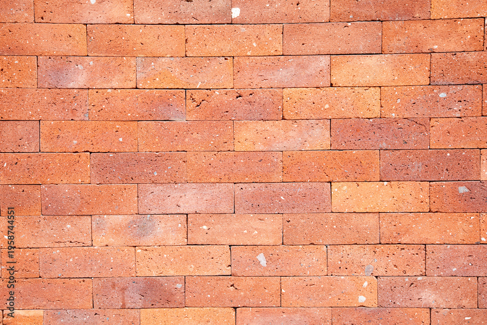 Fototapeta premium Red brick decoration wall on modern house construction interior design