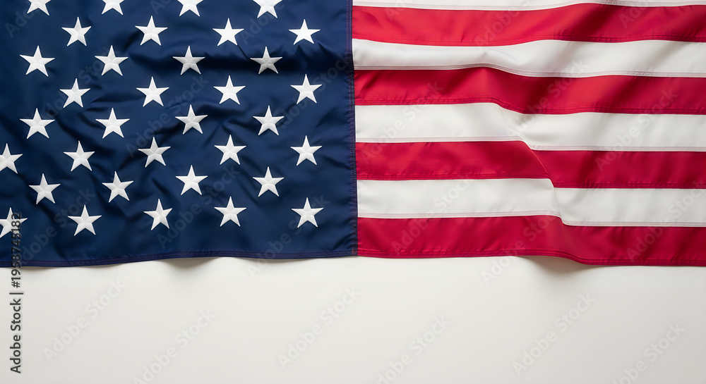 Fototapeta premium Torn american flag on white background