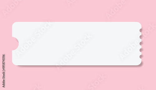 Admit ticket mockup. Empty flat template Ticket. For cinema, sale coupon, circus, theater, festival. Minimalist coupon. Isolated background	