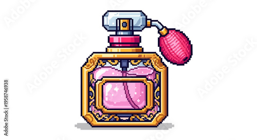 Vintage Perfume Bottle with Atomizer Sprayer.