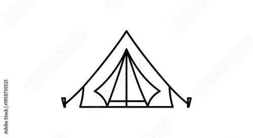 Tent, camping shelter, outdoor icon, vector illustration