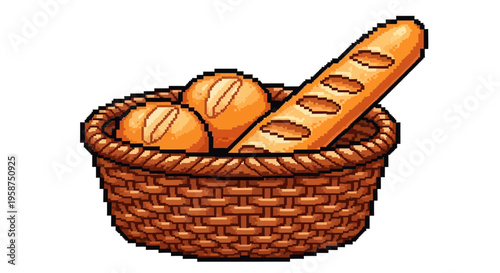 Basket of freshly baked bread and rolls.