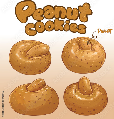 Peanut cookies or Kue kacang are commonly consumed during festive seasons in the Southeast Asia. It's ingredients are made of peanut butter, peanuts, egg, cooking oil, flour and icing sugar.