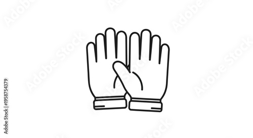 Hand, glove, palm, gesture, icon, line art, minimalist
